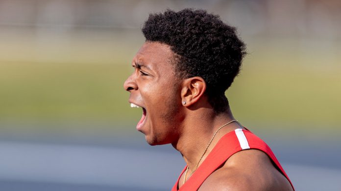 Glenmour Leonard-Osbourne broke his week-old school record in the 100-meter dash, lowering the mark to 10.50 seconds and once again qualifying for the IC4A Championships, winning the event in windy conditions. Photo: Carlisle Stockton