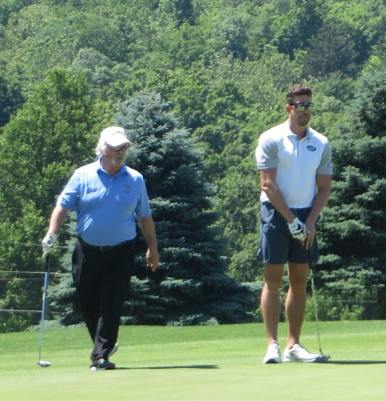 Bob Apicello (l) and Jordan Dirago (r) are looking forward to playing again in the Take a Swing at Hunger Golf Tournament on July 25 at the Powelton Club.
