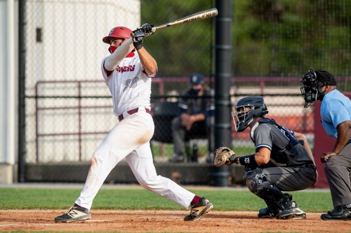Junior Adam Talwalkar hit a grand slam at the bottom of the eighth inning to help the Vassar baseball team secure a 13-6 victory over RPI in Liberty League play on Sunday afternoon. Photo credit: Carlisle Stockton
