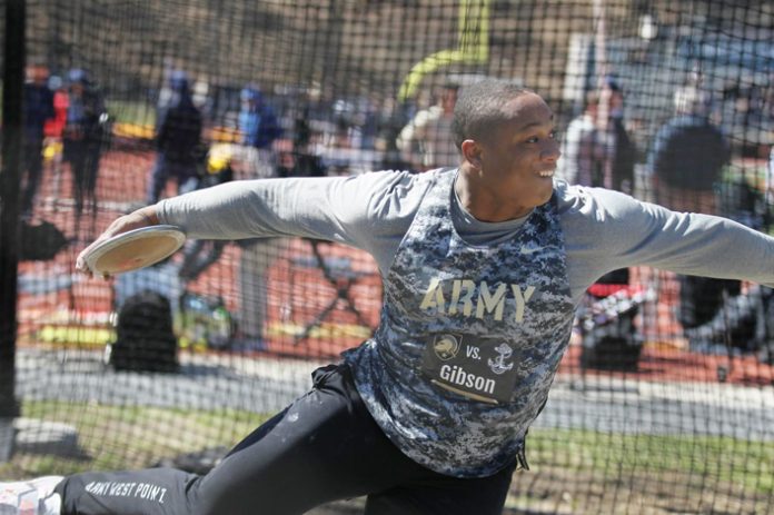 Senior Jamir Gibson set the program and service academy record in the discus throw en route to finishing third at the Penn Relays.