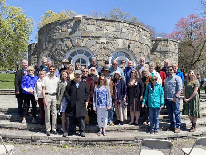 On Friday afternoon, at City of Newburgh’s Downing Park, on Arbor Day, a large crowd gathered to take part in the Historic Marker Dedication to Andrew Jackson Downing’s legacy as a true pioneer for his architectural visions as well as community involvements.