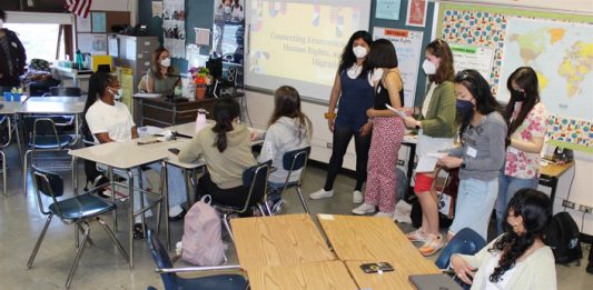 Economics students at Poughkeepsie High School learned about human rights, migration and the impact on the economy thanks to a program designed and delivered by a team of Vassar College students.