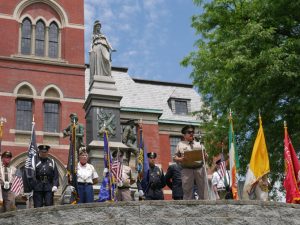 Monday’s Memorial Day ceremony was part of the holiday events that also included a parade that went up Broadway from City Hall and wound its way through Uptown before finishing at Dietz Stadium.