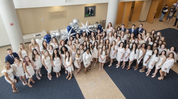 Mount Saint Mary College honors senior nurses during the Nurse Pinning Ceremony for the Traditional Class of 2022 on Friday, May 20, 2022 in Aquinas Hall Theatre. Photo: Lee Ferris