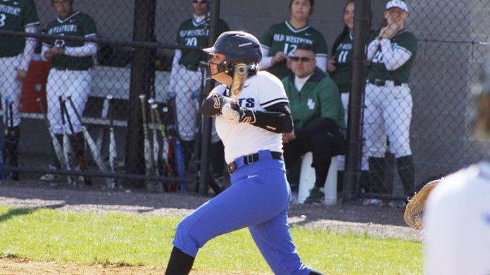 In game one, Alicia Killeen, picture, drove a three-run double through the left center field gap and later scored on an Olivia Ferara single that gave the Mount a 9-0 lead. Photo: Ramasoj Williams
