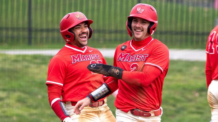 Behind solid starting pitching and an offensive eruption, the Marist baseball team defeated Iona on Saturday afternoon. Photo: Carlisle Stockton
