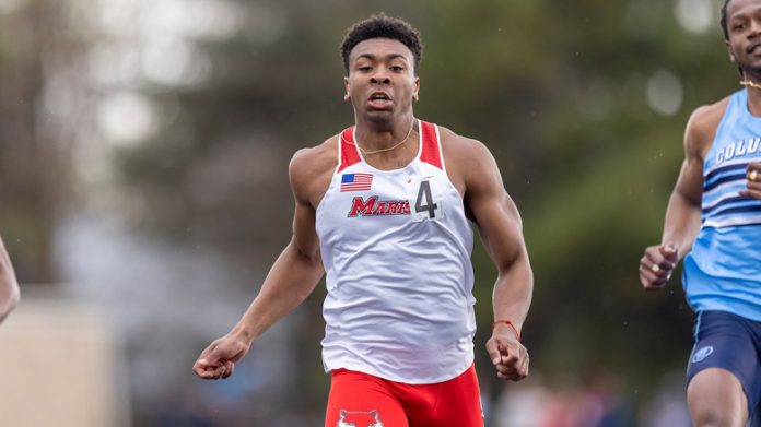 Sprinter Glenmour Leonard-Osbourne broke his own school record in the 100-meter dash by racing to a time of 10.36 seconds at the Penn Relays.