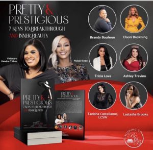 Co-authors of "Pretty and Prestigious: 7 Keys to Breakthrough and Inner Beauty" pose with celebrity endorser, Melody Holt from Love & Marriage: Huntsville