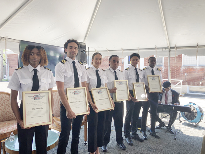 Members of the first-ever Redtail Flight Academy graduating class were recognized at a special ceremony at New York Stewart International Airport Saturday.