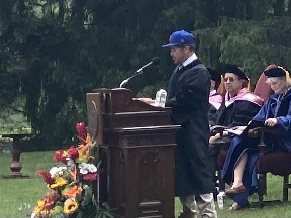 Emmy-and-Tony-Award-winning actor, writer, producer and director, John Leguizamo, provides remarks at Vassar College, 158th Commencement Sunday morning.