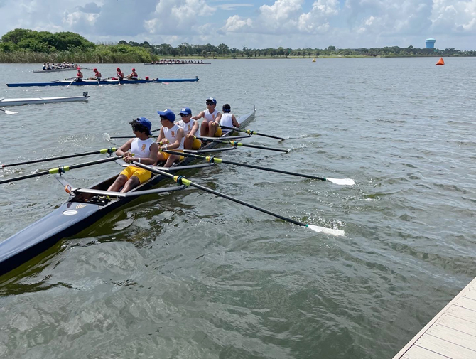 On Saturday, June 11th, San Miguel Academy rowers placed 11th overall at the National Youth Championships in Sarasota, Florida after a fifth-place finish in the semi-final round. Photo: Frank Snyder
