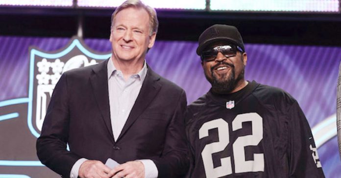 “Our partnership with CWBA is another reminder that partnering with intentional organizations is critical to everything we do at the League,” said NFL Commissioner Roger Goodell, pictured on left with artist and entrepreneur O’Shea Jackson, also known as Ice Cube.