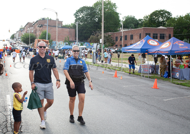 Chief Geraci and Sgt. Brooks were all smiles during the all-free National Night Out event that took place in the City of Newburgh on Tuesday, August 2, 2022. Hudson Valley Press/CHUCK STEWART, JR.