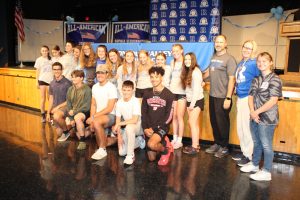 Members of the Rondout Valley High School Track and Field team pose for a photo during the Varsity Awards ceremony that was held in June.