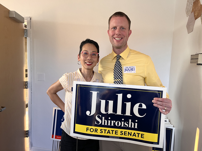 Julie Shiroishi, candidate for New York’s 39th Senate District, opened her campaign’s headquarters in Wappingers Falls on Friday, September 9th.