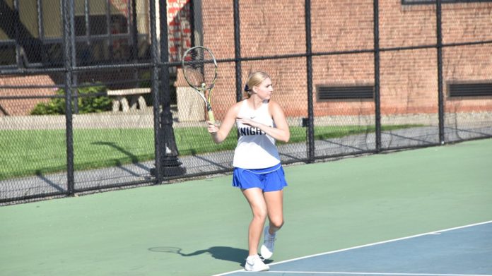 The Mount Saint Mary College Women’s Tennis team got back into the win column Wednesday afternoon with a hard fought 5-4 come-from-behind victory over visiting Utica.