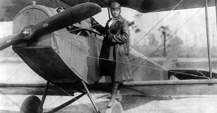 Coleman earned a pilot’s license in 1921 and performed the first public flight by a Black woman in 1922. Photo: Wikimedia Commons