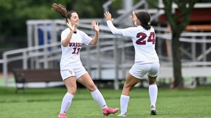 Powered by a pair of goals in each half, the Vassar College women’s soccer team notched a non-league shutout against Russell Sage College on Wednesday at Gordon Field.