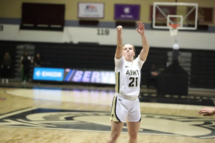 Freshman Reese Ericson continued her hot start to her rookie campaign banging a three-pointer to put Army on the board early in the first quarter.