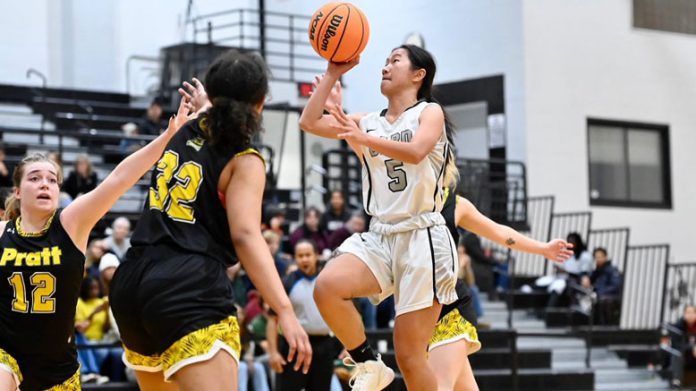 Shirley Dong was two rebounds shy of a triple-double in Sunday’s win over Pratt.