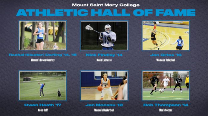 The Mount Saint Mary College Athletic Department is proud to announce the Hall of Fame Class of 2022, a class that features six former standouts from six different programs: Rachel (Sleeter) Darling, Nick Findlay, Jen Gries, Owen Heath, Jen Mocanu and Rob Thompson.