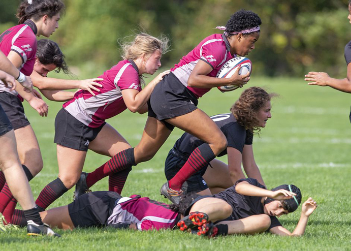 The Vassar Women showed good improvement from last week in their set piece and general open play execution to defeat Bowdoin College. Photo: Carlisle Stockton