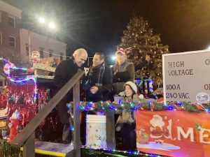 City of Newburgh political dignitaries enjoy last Tuesday’s City of Newburgh’s Annual Holiday Tree Lighting. All  of them were involved in interacting with guests, handing out candy, presents and spreading much- appreciated holiday cheer.