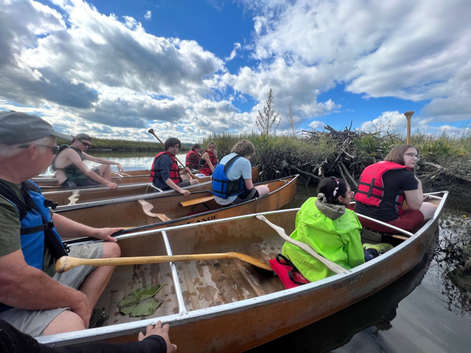 SUNY Ulster students conducting fieldwork at Tivoli Bay Marsh on the east side of the Hudson River.