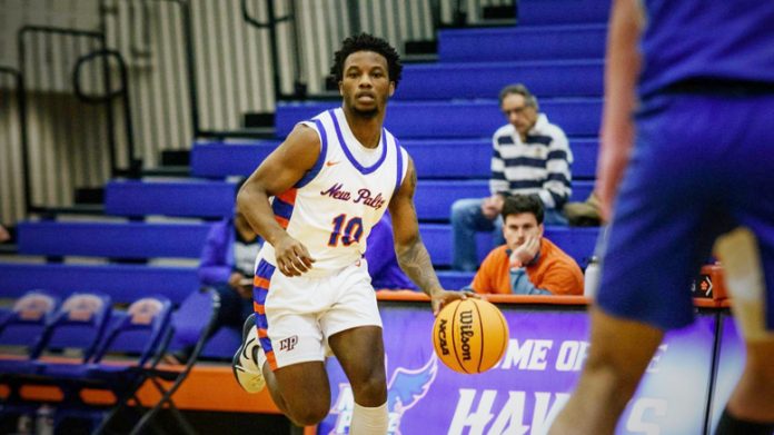 RJ Meyers-Turner was a nice spark off the bench providing 12 points in the first half, contributing to 26 of New Paltz’s bench points. Photo: Natasia Plunkett