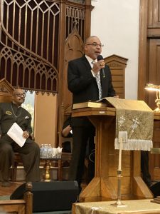 Elder Anthony Slade, Pastor of Holy Temple, UHC of America Inc. gave the Statement of Purpose at The 55th Annual Rev. Dr. Martin Luther King, Jr. Celebration sponsored by The Christian Ministerial Fellowship of Newburgh & Vicinity.