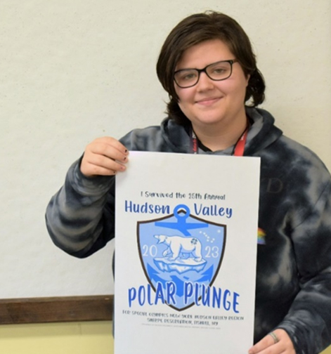 A design by PHS student Maven Frederick, was chosen to be the official logo of the 2023 Fishkill Polar Plunge sweatshirt.