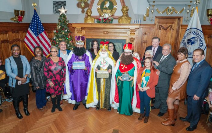 Yonkers Mayor Mike Spano joined the celebration for the Three Kings holiday.