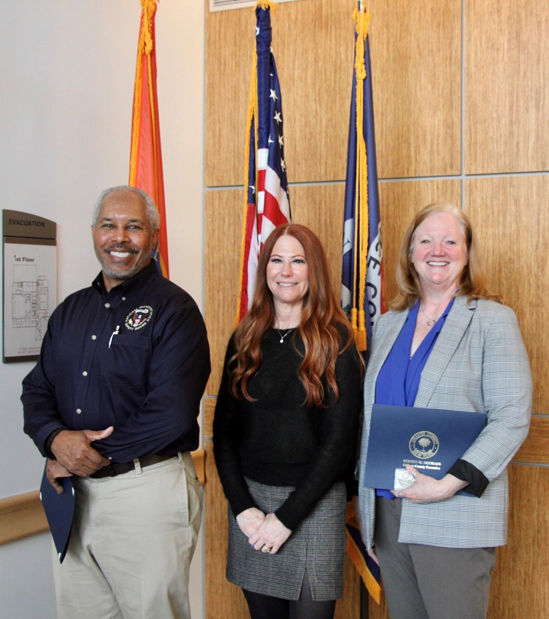Presenters Max Green, Carly Posey and Tara Hughes at the Emergency Services Center on Wednesday, January 18.