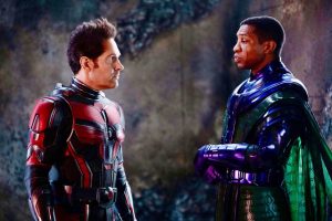 Paul Rudd and Jonathan Majors in Ant-Man and The Wasp: Quantumania.