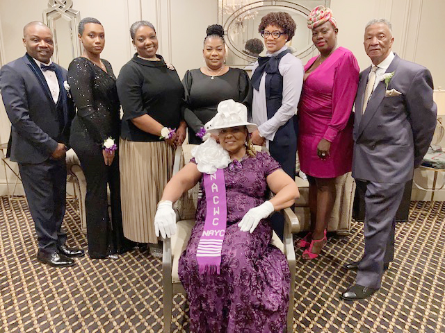 Distinguished Honorees at Saturday’s 103rd Lincoln-Douglas Luncheon, who were recognized at the Poughkeepsie Grand Hotel Saturday afternoon for their contributions to their communities were from left; Carlos Wood, Stacey Nicole Bottoms, Cheryl Lynette Bradshaw Haines, Debra Long, Lennice Johnson-Odums, Zanette McClain, and Nathan Grant; and in front, center is Terriciena A. Brown, President of the Poughkeepsie Neighborhood Club.