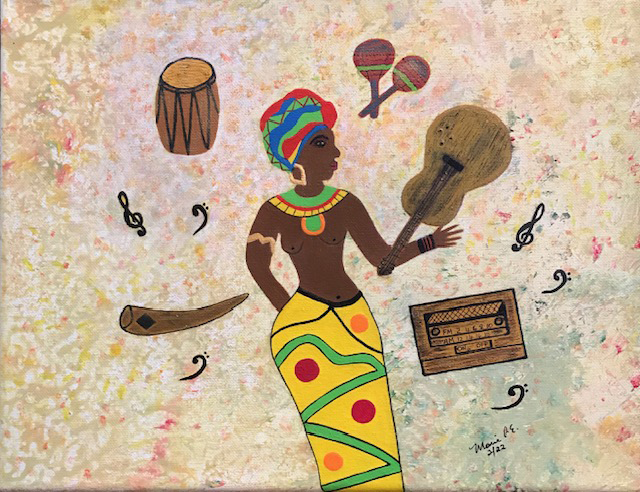 African Dancer ~ Acrylic by Marie Perry-Edwards