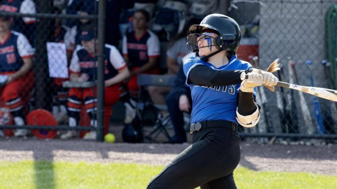 The Mount Saint Mary College Softball team played its final two games in Florida on Friday, falling to Marywood 3-0 and #18 Rowan 8-1. Photo: Lee Ferris