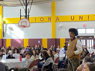 Twenty-four Newburgh Free Academy Sophomore students from the high school campuses participated in the 21st All Day Institute on Human Rights at Iona College.