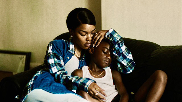 Teyana Taylor and Aron Kingsley Adetola in the film A Thousand and One.