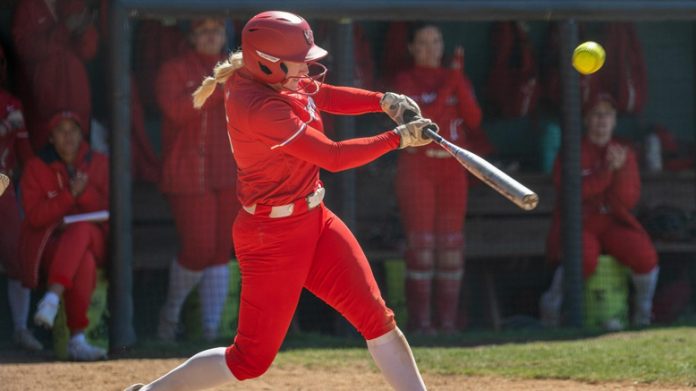 Haley Ahr was on base nine times in 10 plate appearances on Saturday. Photo: Carlisle Stockton