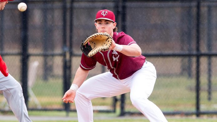 The Vassar College Baseball team used a five-run seventh inning to earn its third straight victory as the Brewers defeated Oneonta 8-3 on Saturday afternoon. Photo: Carlisle Stockton