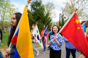 The Inauguration Processional included delegates of other universities, elected officials, SUNY leaders, New Paltz faculty, an ROTC color guard, and international students representing their home nations, among others.