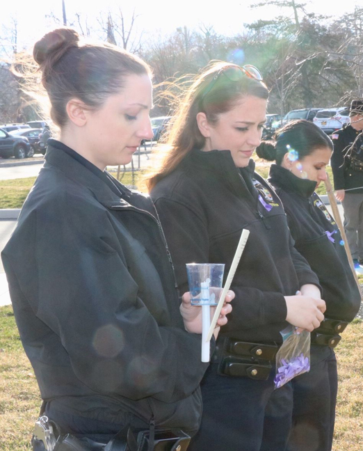 (From left to right) Senior Probation Officer Emily Osowick, Probation Officer Maggie Schields and Probation Supervisor Melissa Laks at a previous Crime Victims Vigil.