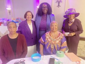 The Les Soeurs Amiables Civic Club of Beacon held their 72nd Annual Spring Scholarship Luncheon. Some of its devoted members from left back are; Celeste Atkins, Vice President; Barbara McCaskill, Past President; Kenya Gadsen: Marilyn Cooper, current President; and Attie Tucker.