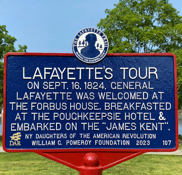 The unveiling of a Lafayette Trail marker at Waryas Park was held. The marker commemorates the upcoming 200th anniversary of Marquis de Lafayette’s return visit to the United States as the last living Brigadier General of the American Revolution.