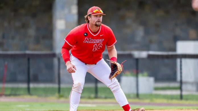Justin Kapuscinski started the second inning for the Red Foxes with a home run. Photo: Carlisle Stockton