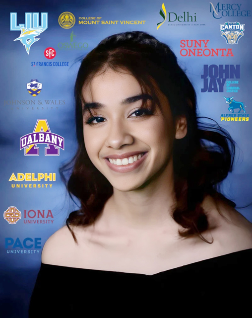 Mia Vaquero, senior at Mount Vernon High School, is graduating and she has committed to John Jay College of Criminal Justice with a full-ride scholarship.