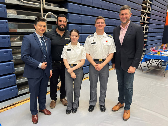 Congressman Pat Ryan, far right, hosted an Information Workshop for NY-18 constituents interested in applying to United States Service Academies and spoke with students.