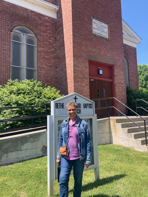 Sherre Wesley stands in front of the former Bethel Missionary Baptist Church, now referred to as “The Foundry Building,” located in Wappingers Falls. Wesley, along with several members of the present, across the street Bethel Missionary Baptist Church and it’s Board of Directors, are actively trying to ignite the activation of its revocation, transforming it into a center to positively serve the community.