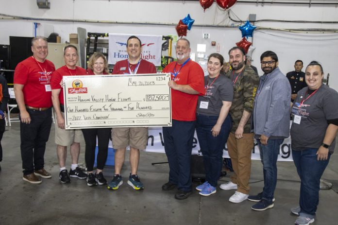ShopRite presented Hudson Valley Honor Flight with a donation of $182,500 in honor of military veterans at a recent pre-flight ceremony.